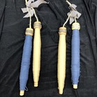 Industrial Textile Wooden Spools Bobbin Spindles Set Country Primitive Decor