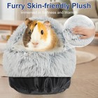 Soothing Guinea Pig Hideout  Doughnut Bed With Hooded Cover  Grey