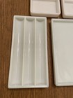 Lot Of 8 Vintage American Cabinet Co Milk Glass Dental Instrument Trays   1 Misc