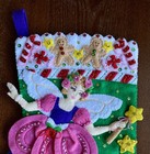 Finished Felt Stocking Bucilla    sugar Plum Fairy     Handmade Fully Lined