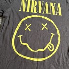 Nirvana Black Graphic T-shirt Yellow Smiley Face Size M m 2021