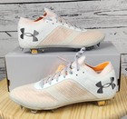 Under Armour Shadow Pro Fg White Orange Shock Soccer Cleats 3025643-100 Size 7 5