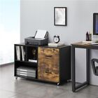 2 Drawers Lateral File Cabinets Large Mobile Filing Cabinet Printer Stand Shelf