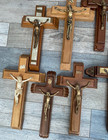     Lot Of 15 Vintage Nuns Convent Sick Call Crucifixes Wow       