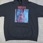Nirvana  sliver  Single Cover Graphic Hoodie Womens Medium Grunge Pullover Black