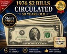 Lot Of 20 1976  2 Two Dollar Bills Bicentennial Circulated Notes  q10