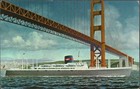 Hong Kong Airmail Cover Victoria To Usa 1961 Ss Hoover Sf Golden Gate Bridge