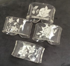 Set Of 4 X Vintage   Kitsch 1960   s - Clear Napkin Rings Acrylic Lucite Plastic