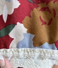 Vintage Handmade Apron Womens Full Red Floral Happiness Is Homemade Towel Ruffle