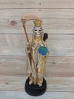 Santa Muerte Color Gold   Blessed   Size 15    Holy Death Statue  Grim Reaper