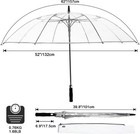 62 Inch Clear Golf Umbrella Auto Open Windproof Waterproof With Sleeve