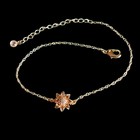 Adjustable Gold Plated Pave Cz Cubic Zirconia Flower Charm Anklet Ankle Bracelet