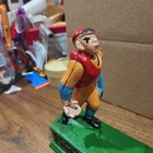 Cast Iron Baseball Coin Bank Mechanical Home Town Battery Taiwan