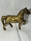 Vintage Brass Prancing Horse Figurine 4    Old Metal Patina Animal