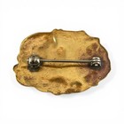 Vintage Lady Looking Up Art Nouveau Brass Pin Antique Brooch French Casting