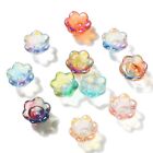100x Glass Lily Of The Valley Flower Spacer Beads End Caps For Jewelry Making