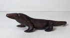 6  Length Vintage Hand Carved Wooden Lizard Sculpture Flawed