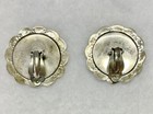 Vintage Southwestern Native American Style Silver Tone Concho Clip On Earrings