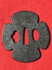 Antique Japanese Iron Tsuba Unsigned Edo Period Mokko-gata Sword Guard Samurai