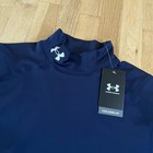 Men s Under Armour Cold Gear Long Sleeve Mock Neck Compression Shirt Sz L Navy