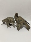 Cast Iron Vintage Mcm Japan Pair Of Pigeons Rustic Patina Birds Garden