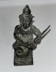 Ancient Khmer South East Asian Bronze Warrior With Weapon Statue