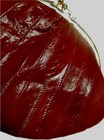 Vintage Lee Sands Red Eel Skin With Gold Tone Kiss Lock Coin Purse Clutch 