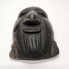 Vintage West African Baule Style Wood Mask Cote D Ivoire Hand Carved Tribal Art