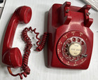 Vintage Red Stromberg Carlson Rotary Dial Desk Telephone Untested