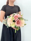 Blush Pink Rose Bridal Bouquet  Dusty Rose Wedding Flowers  Silk Flower Bouquet