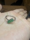 New Certified Natural Burmese Jadeite Jade Green Bean Ring