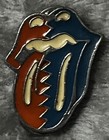 Vintage Rolling Stones 1989 Steel Wheels Tour Enameled Lapel Pin Blue Rare Logo