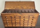 Antique Twenty Drawer Oak Watchmaker Chest   Box   Apothecary Cabinet Jewelry 