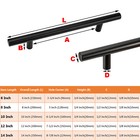 Black Cabinet Handles T Bar Pulls Kitchen Drawer Hardware Stainless Steel Knobs