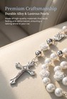2 Pcs Car Rosary For Rearview Mirror  Pearl Rosary With Cross Pendant 