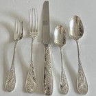 Five Piece Tiffany   Company Audubon Sterling Silver Flatware preowned no Mono   