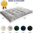 6  Futon Mattress Full Size Velvet Thick Futons Sofa Couch Bed Versatile Floor