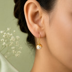 925 Sterling Silver Gold Plated Pearl Drop Earrings Dangle Hook Gift For Women