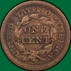 1853 Braided Hair Large Cent Almost Uncirculated Au Coin  Cleaning  39684