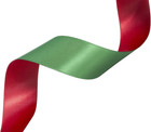 Double-sided Two-tone Ribbon  20 Yards 1 Inch Double Faced Green And Red Satin R