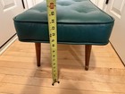     mid Century Modern Mcm Green Tufted Bench Ottoman Entryway Bedroom Wood Legs