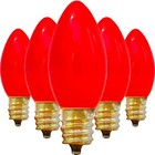 C-7 Solid Red Light Bulbs - Brand New 1 Box Of 25 C7 Red Steady Ceramic Opaque
