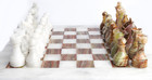 Brand New Hand Crafted Marble onyx Chess Board Set green   White W b   30cmx30cm