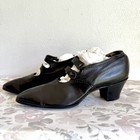 Antique Pointy Edwardian Shoes 1900s Vintage Victorian Black Leather Witchy