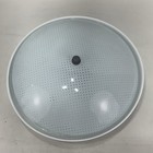 Vintage 12  Round Glass Ceiling Light White Dots Shade And Fixture Flying Saucer