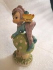 Vintage Pixie Or Sprite On Green Polkadot Mushroom With Butterfly On Butt Cute 
