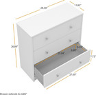 Portland 3 Drawer Chest  White