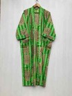 Indian Tiger Printed 100  Cotton Robe Long Kimono Sleepwear Night Kimono Dress