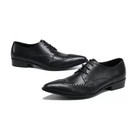 Mens Wing Tip Lace Up Brogue Formal Pointy Toe Leather Business Wedding Shoes