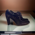 St  John Brown Suede Lace-up Oxford Heels Block Heel Booties Women   s Size 8 5